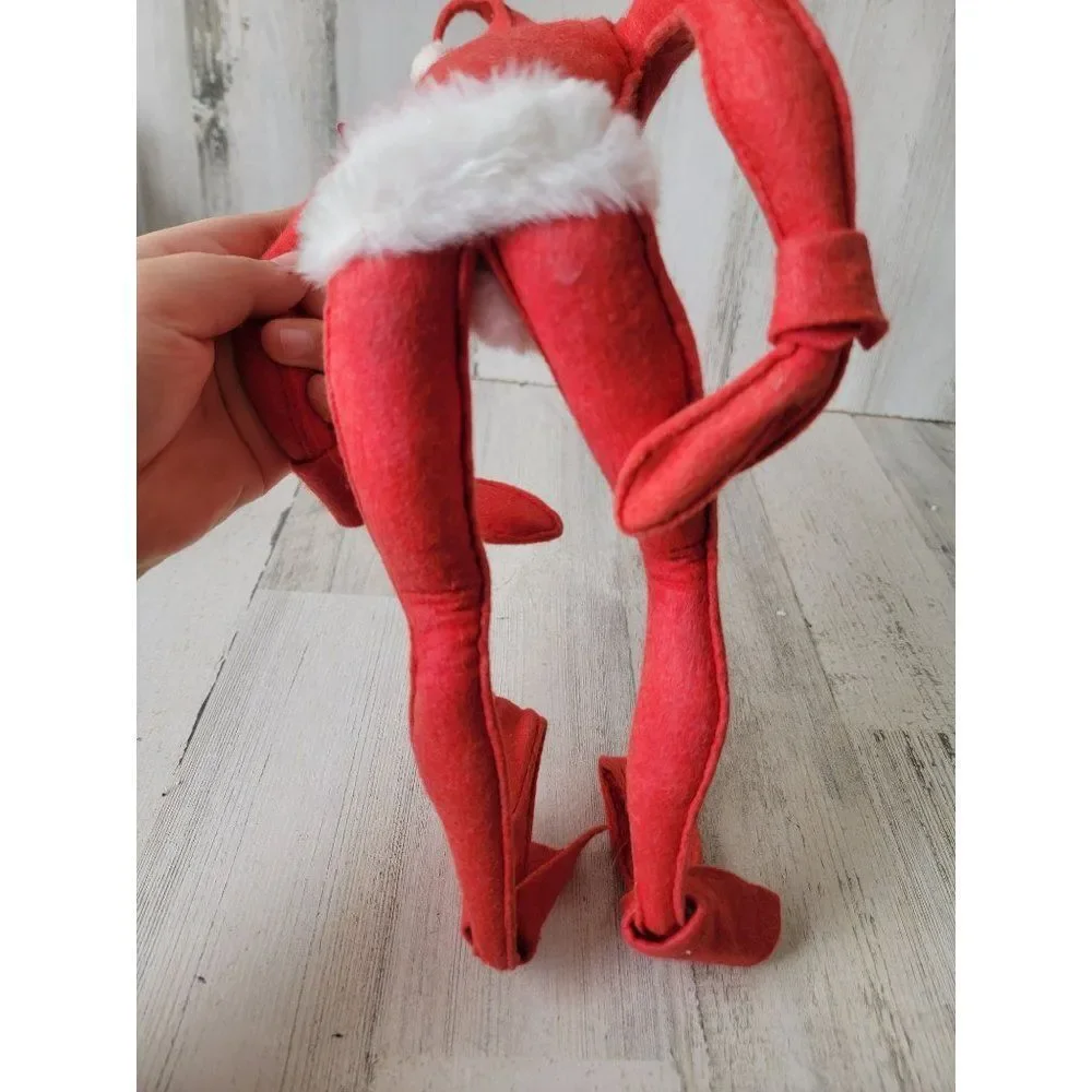 Annalee 1991‎ vintage red Christmas elf mistletoe Xmas
